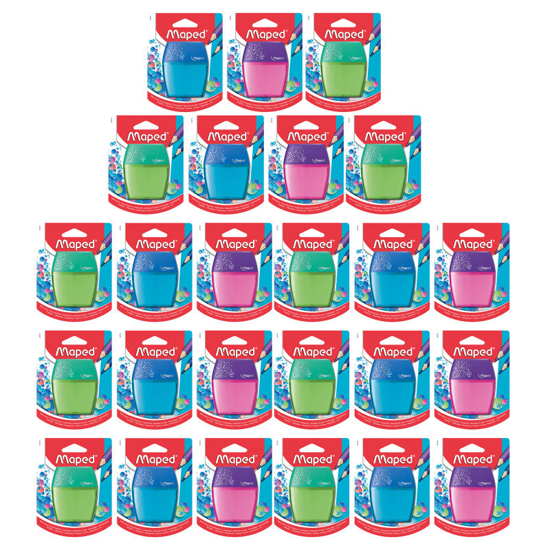 MAPED - Shaker Pencil Sharpener, 2-Hole, Pack of 25