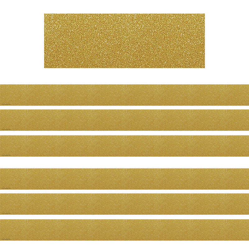 TEACHER CREATED RESOURCES - Confetti Gold Straight Border Trim, 35 Feet Per Pack, 6 Packs