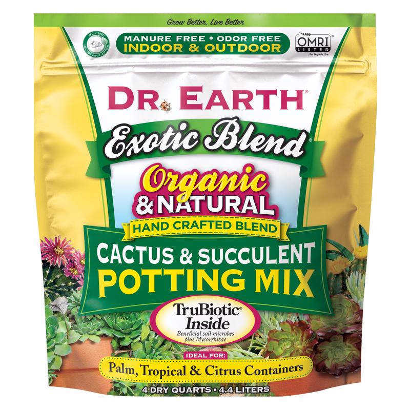 DR. EARTH - Dr. Earth Exotic Blend Organic Cacti and Succulent Potting Mix 4 qt - Case of 12