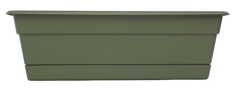 BLOEM - Bloem Dura Cotta 5.75 in. H X 24 in. W X 7.5 in. D Plastic Window Box Green