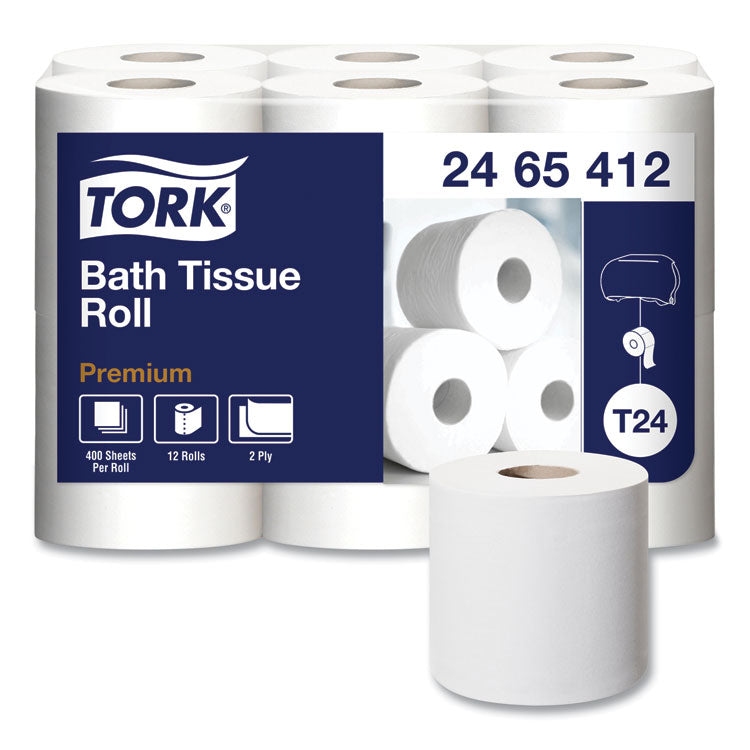 Tork - Premium Poly-Pack Bath Tissue, Septic Safe, 2-Ply, White, 400 Sheets/Roll, 12 Rolls/Pack, 4 Packs/Carton