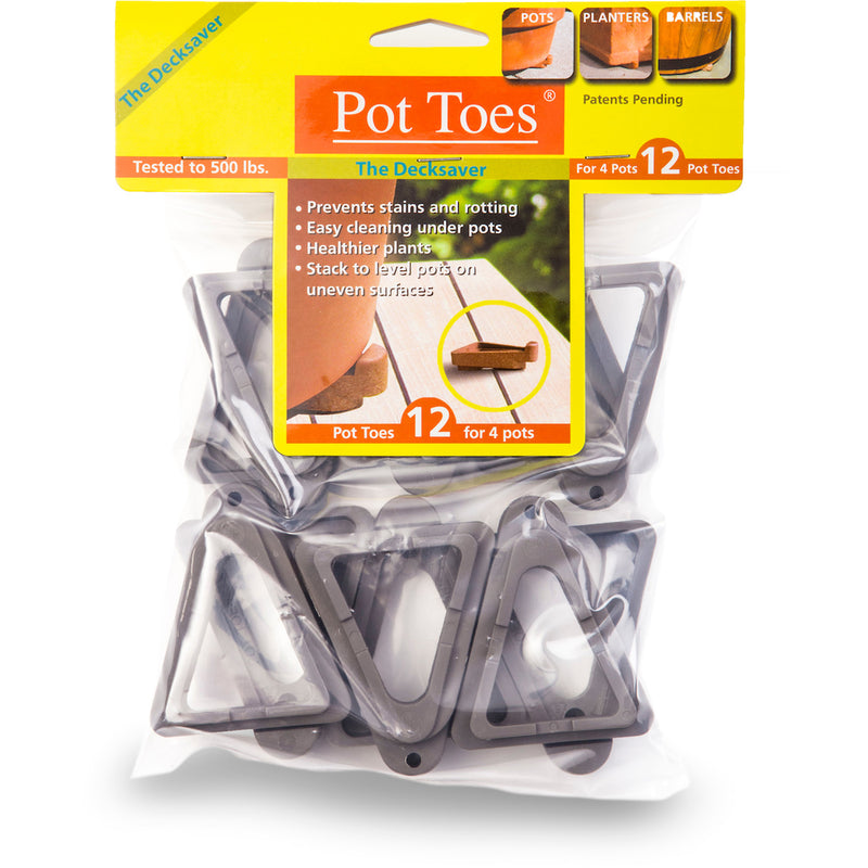 DOWN UNDER - Down Under 0.5 in. H Gray Plastic Pot Toes