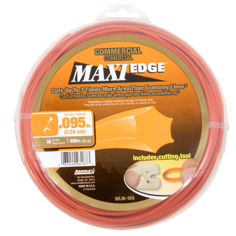 ARNOLD - Arnold Maxi Edge Commercial Grade .095 in. D X 200 ft. L Trimmer Line