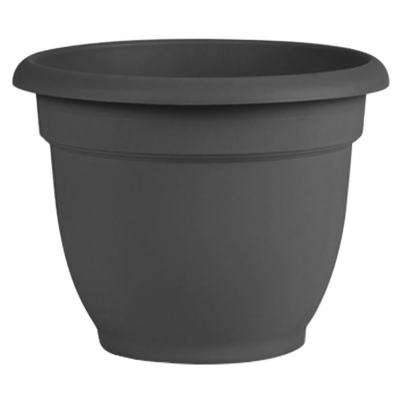 BLOEM - Bloem Ariana 10 in. D Plastic Planter Charcoal