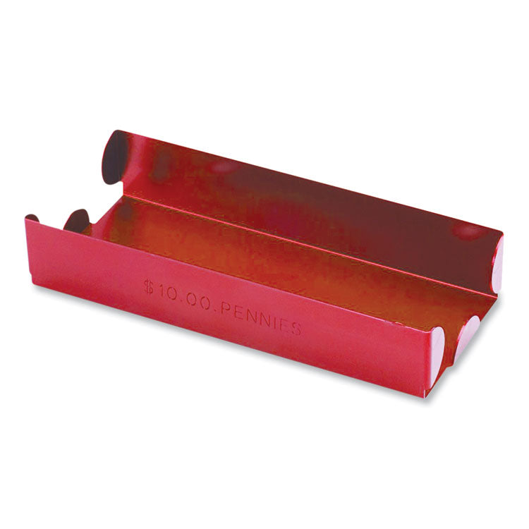 CONTROLTEK - Metal Coin Tray, Pennies, Stackable, 3.5 x 10 x 1.75, Red