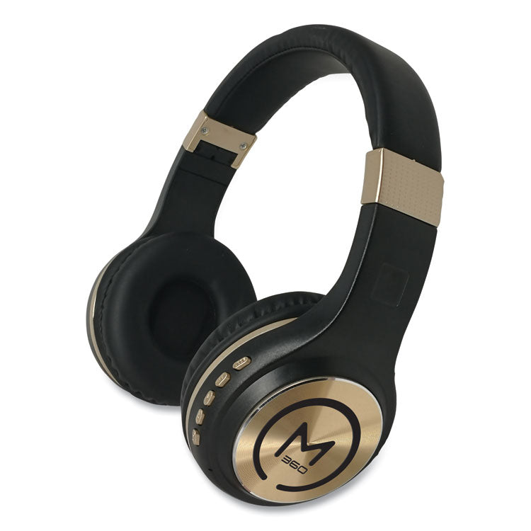 Morpheus 360 - SERENITY Stereo Wireless Headphones with Microphone, 3 ft Cord, Black/Gold