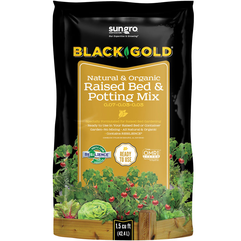 BLACK GOLD - Black Gold Organic Flower and Vegetable Raised Bed Mix 1.5 cu ft