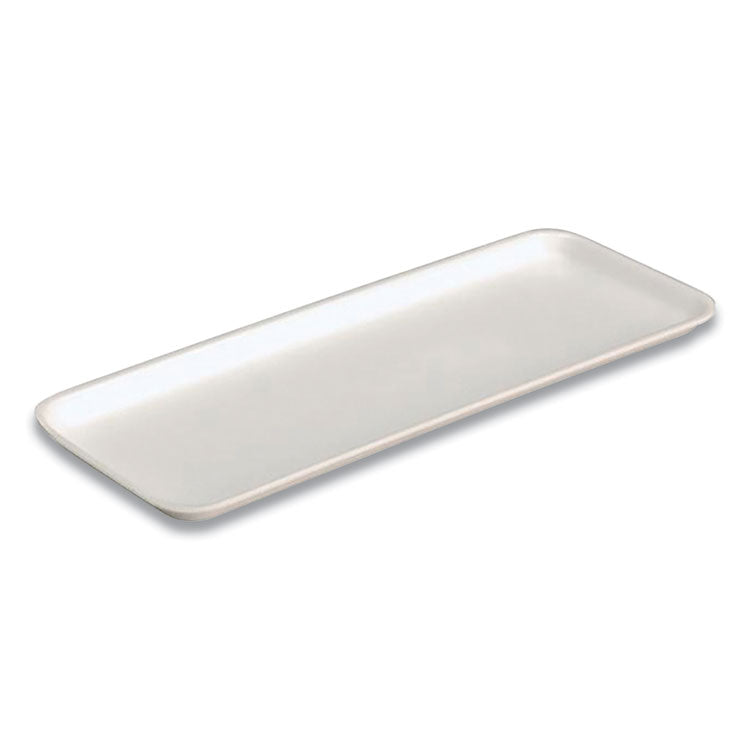 Pactiv Evergreen - Supermarket Tray, #10S, 10.9 x 5.9 x 0.7, White, Foam, 500/Carton