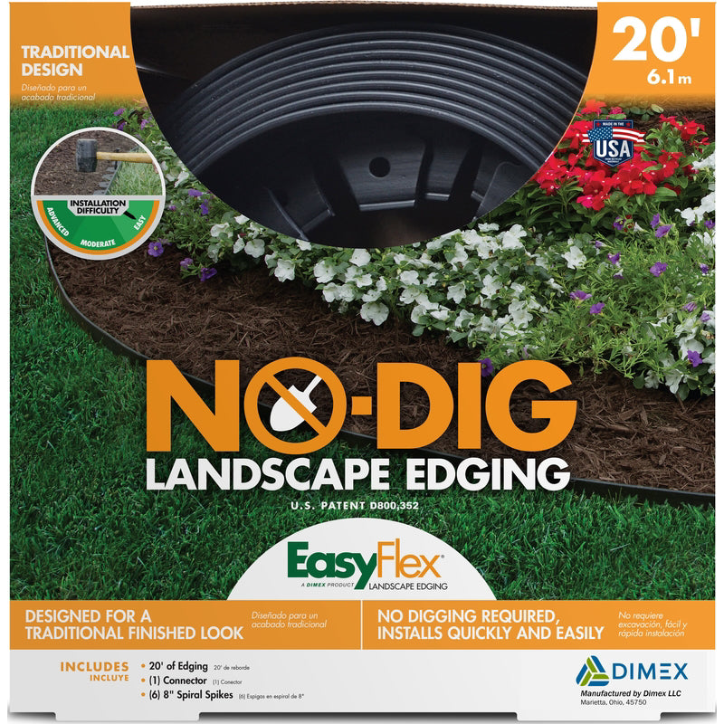 EASYFLEX - EasyFlex 20 ft. L Plastic Black Landscape Edging Kit [3000-20R1-6]