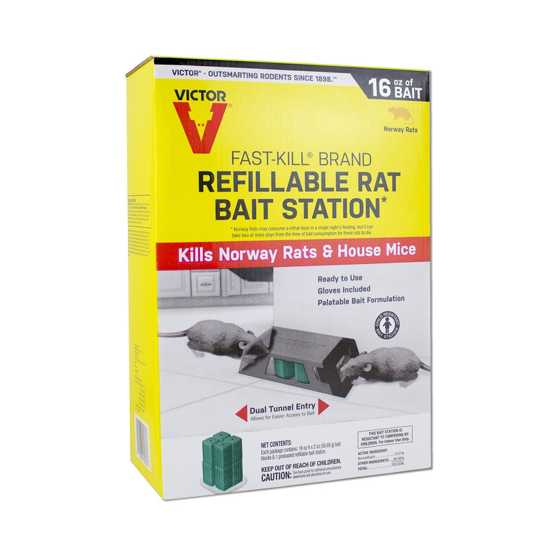 VICTOR - Victor Fast-Kill Toxic Bait Station and Bait Blocks For Mice and Rats 8 pk