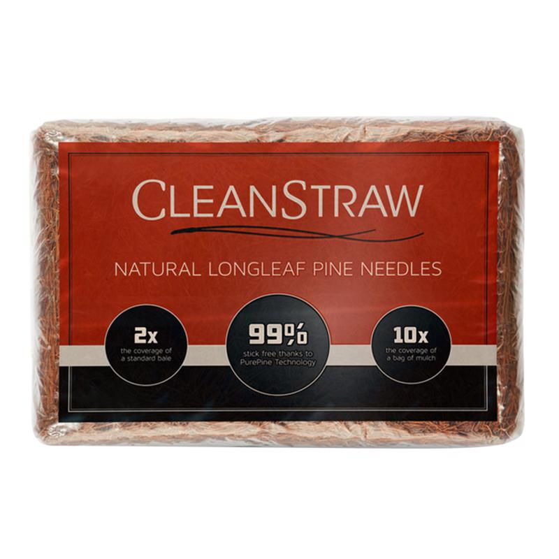 CLEANSTRAW - CleanStraw Natural Pine Needles Mulch 2.3 cu ft