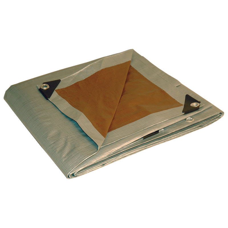 FOREMOST - Foremost Dry Top 10 ft. W X 15 ft. L Heavy Duty Polyethylene Reversible Tarp Brown/Silver