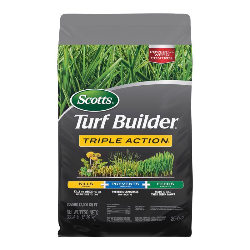 SCOTTS - Scotts Turf Builder Triple Action Weed & Feed Lawn Fertilizer For Multiple Grass Types 12000 sq ft