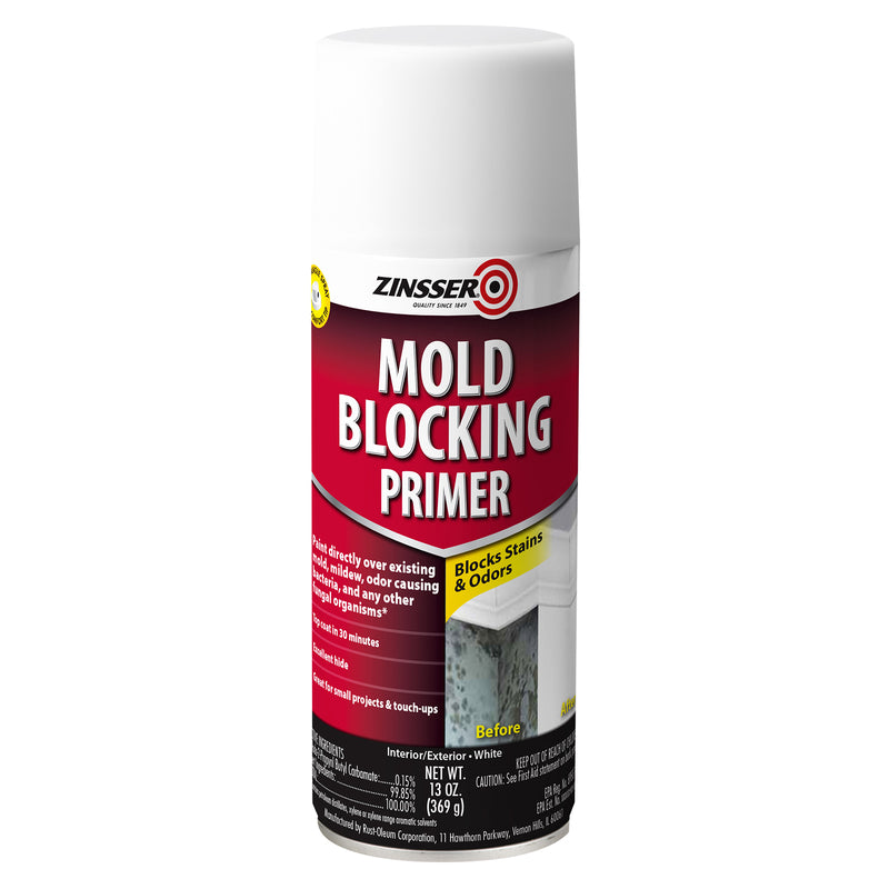 ZINSSER - Zinsser Mold Blocking White Water-Based Alkyd Spray Primer 13 oz - Case of 6