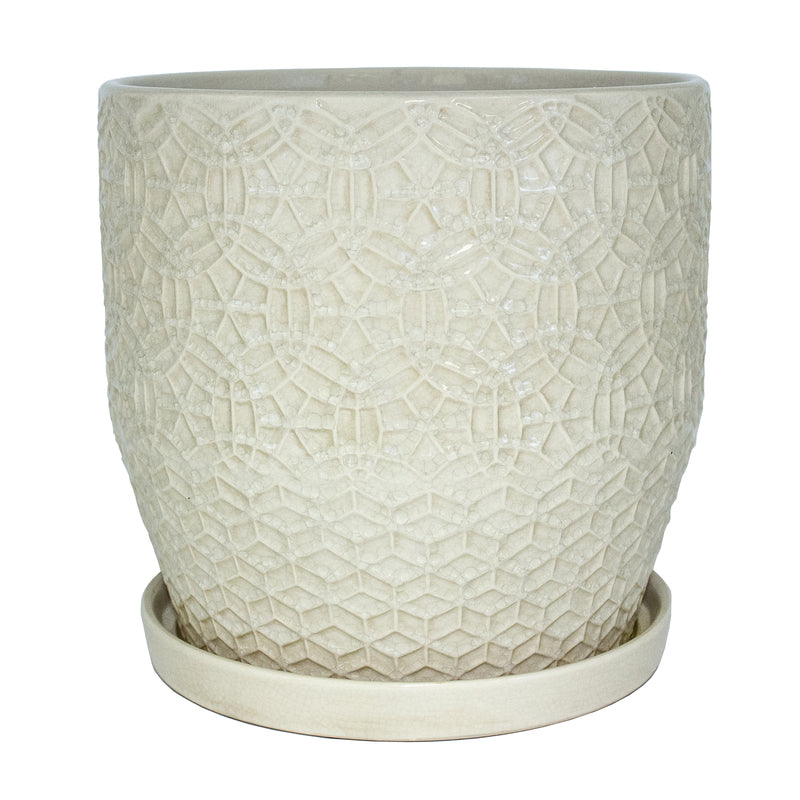 TRENDSPOT - Trendspot Rivage 12 in. H X 12 in. W X 12 in. D X 12 in. D Ceramic Planter White