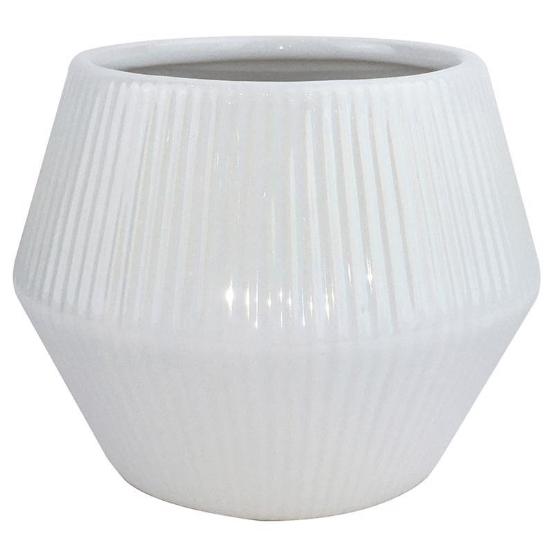 TRENDSPOT - Trendspot Rena 6.5 in. H X 8 in. W X 8 in. D X 8 in. D Ceramic Planter White - Case of 2