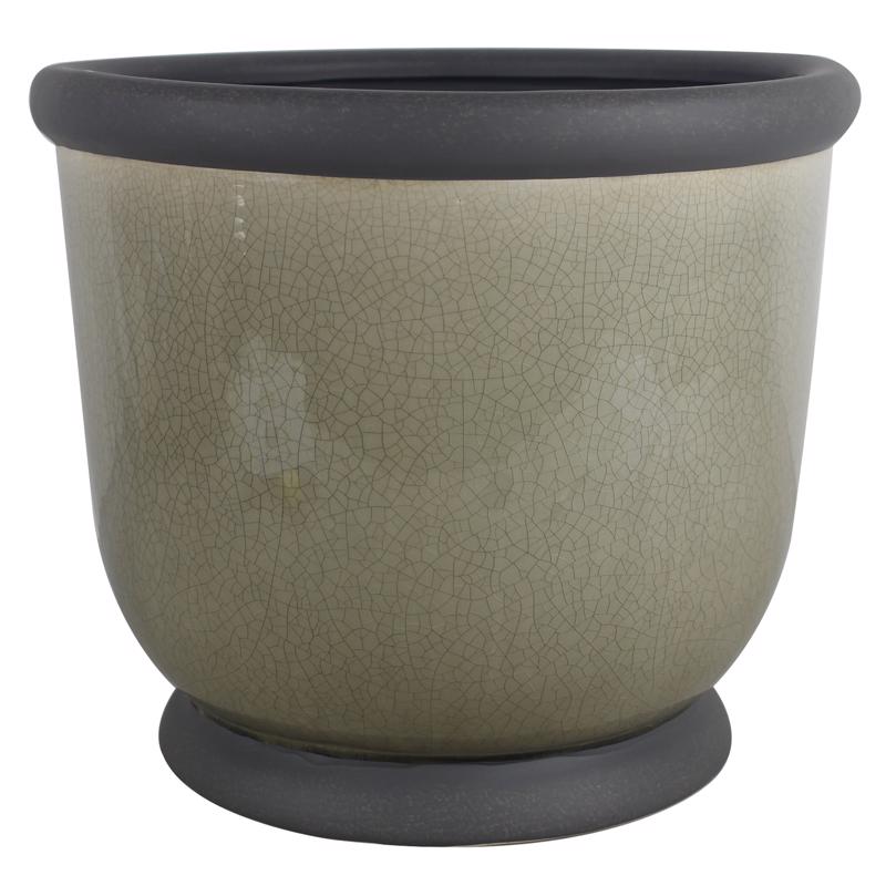 TRENDSPOT - Trendspot Bellville 10.2 in. H X 11.9 in. W X 11.9 in. D X 12 in. D Ceramic Planter Gray