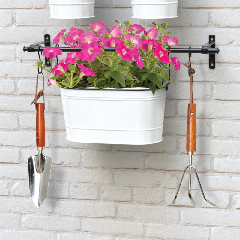 PANACEA - Panacea 7.5 in. H X 13.625 in. W X 7.25 in. D Metal Vintage Milkhouse Tub Wall Planter Kit White