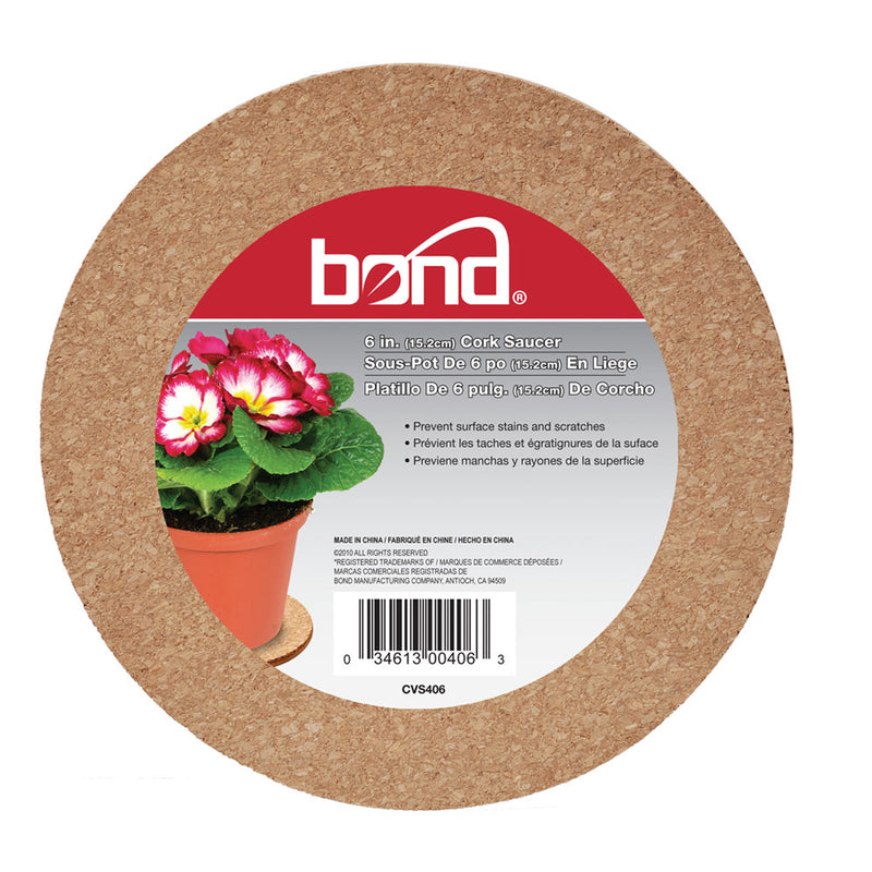 BOND - Bond 6 in. D Cork Plant Saucer Brown - Case of 12