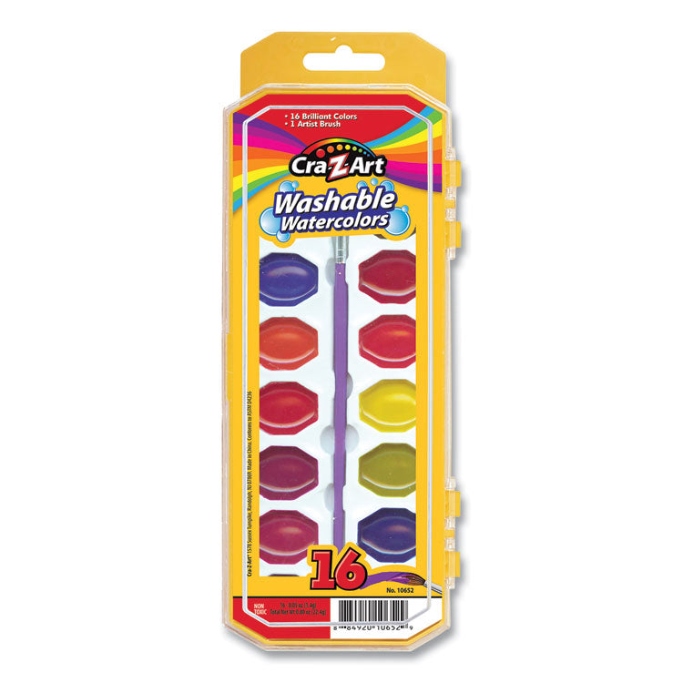 Cra-Z-Art - Washable Watercolors, 16 Assorted Colors, Palette Tray (7511967)