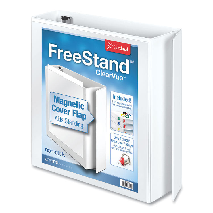 Cardinal - FreeStand Easy Open Locking Slant-D Ring Binder, 3 Rings, 2" Capacity, 11 x 8.5, White