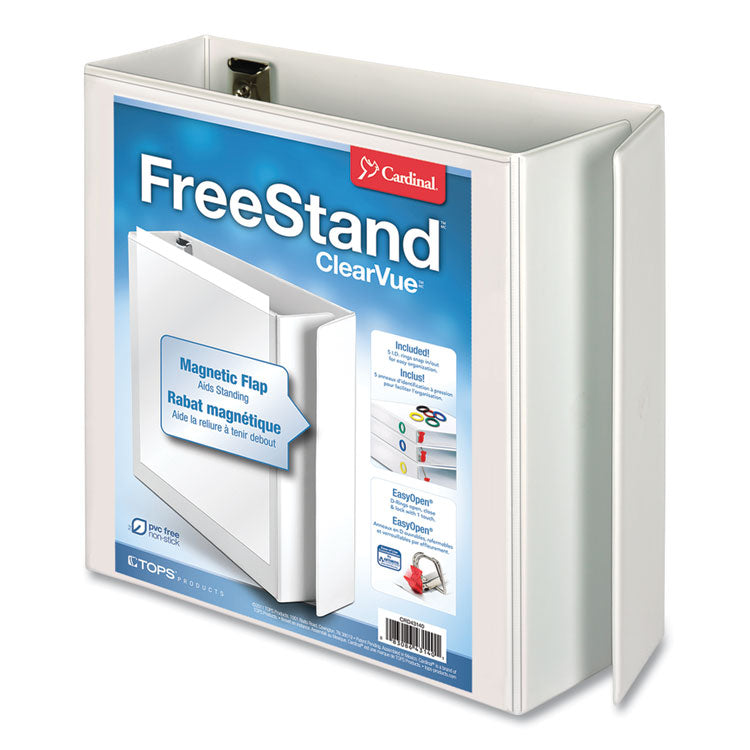 Cardinal - FreeStand Easy Open Locking Slant-D Ring Binder, 3 Rings, 4" Capacity, 11 x 8.5, White