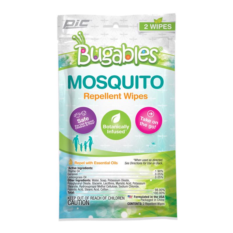 PIC - PIC Bugables Insect Repellent Towelettes For Mosquitoes 2 pk - Case of 36