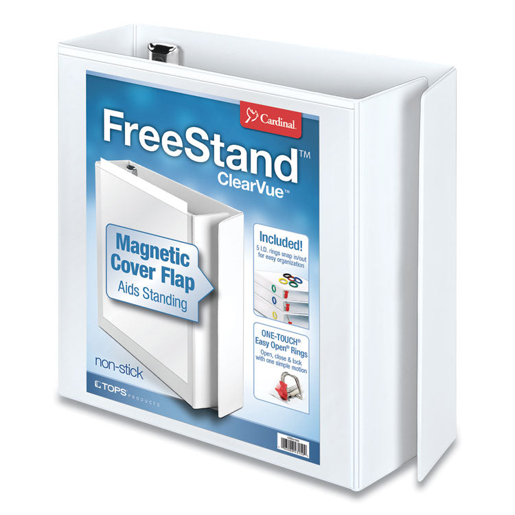 Cardinal - FreeStand Easy Open Locking Slant-D Ring Binder, 3 Rings, 3" Capacity, 11 x 8.5, White