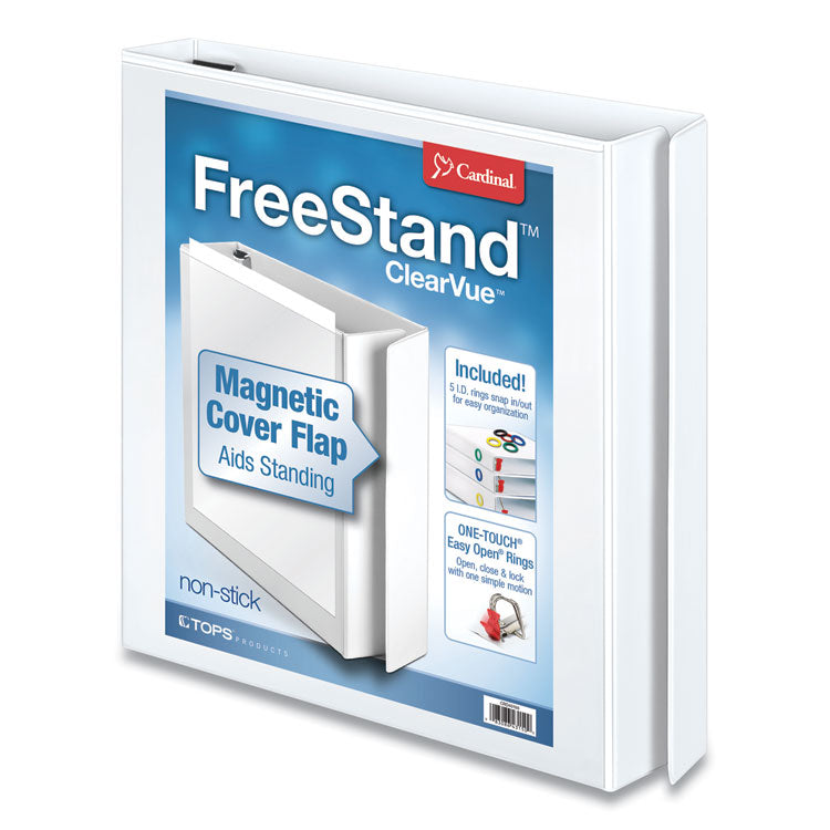 Cardinal - FreeStand Easy Open Locking Slant-D Ring Binder, 3 Rings, 1" Capacity, 11 x 8.5, White