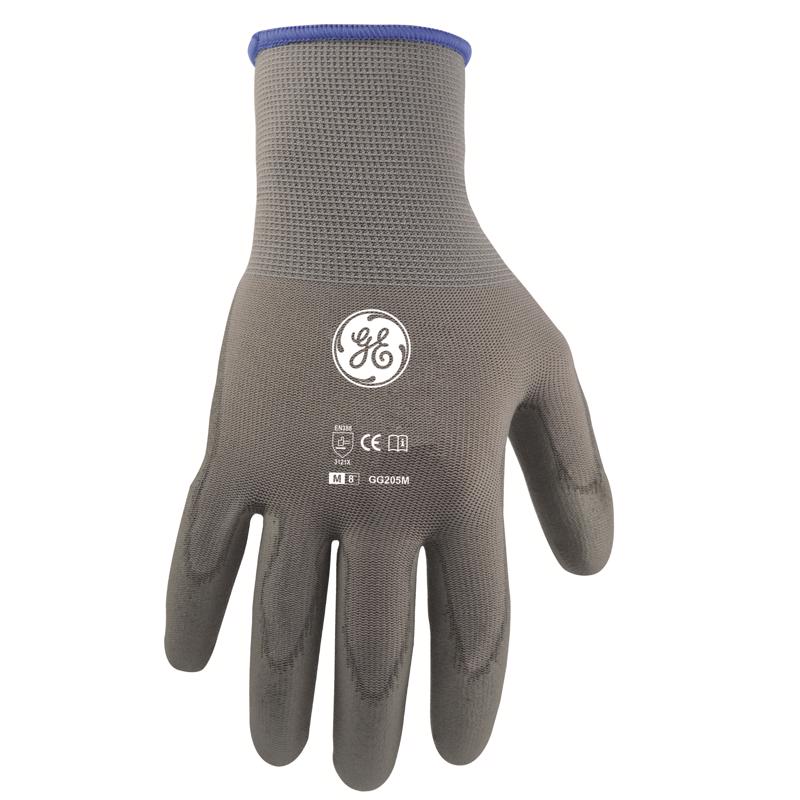 GENERAL ELECTRIC - General Electric Unisex Dipped Gloves Gray M 1 pair