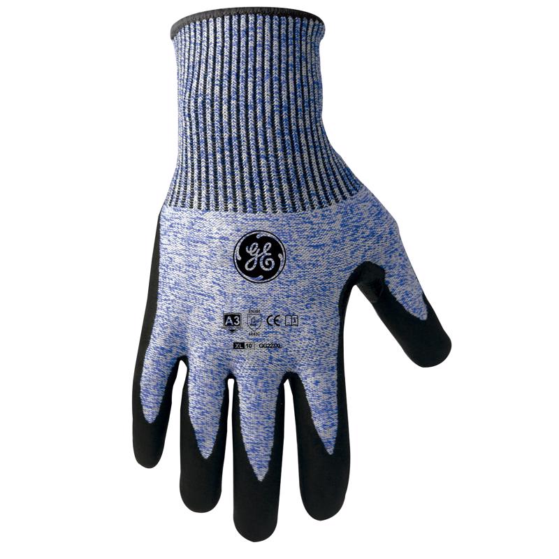 GENERAL ELECTRIC - General Electric Unisex Dipped Gloves Black/Blue XL 1 pair [GG223XLC]