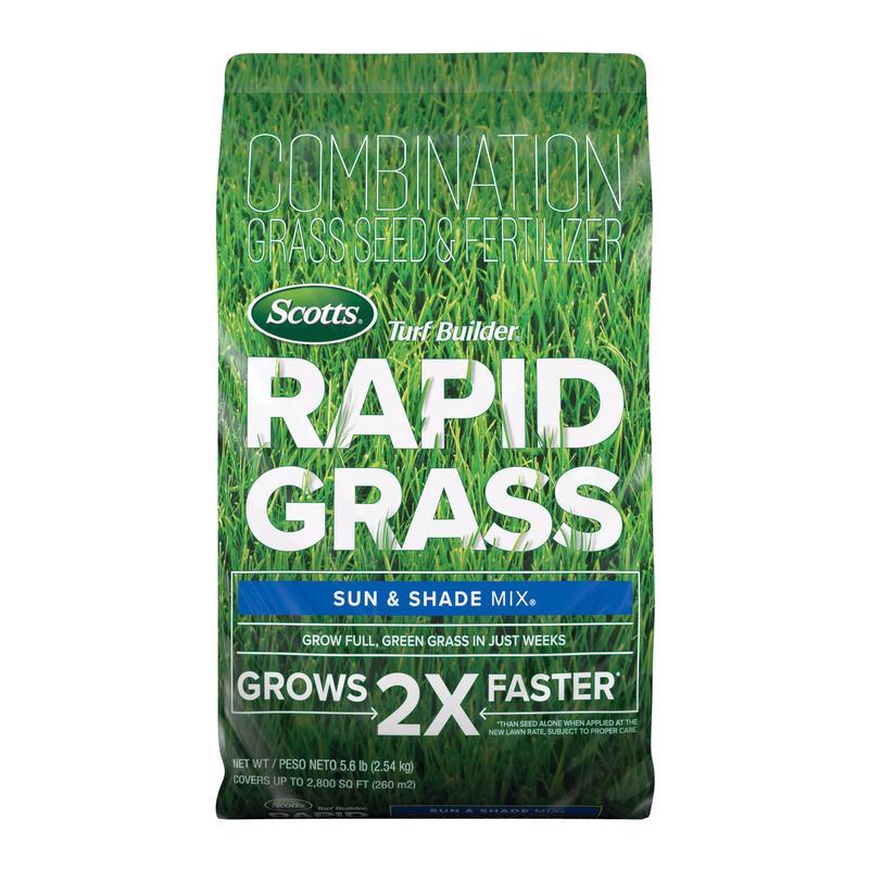 SCOTTS - Scotts Turf Builder Rapid Grass Mixed Sun or Shade Grass Seed and Fertilizer 5.6 lb