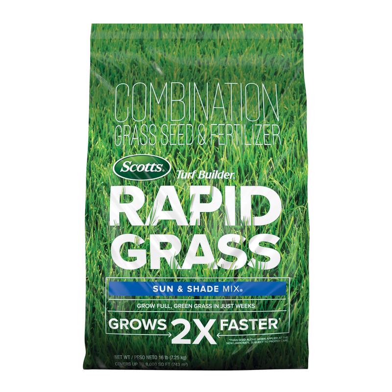 SCOTTS - Scotts Turf Builder Rapid Grass Mixed Sun or Shade Grass Seed and Fertilizer 16 lb