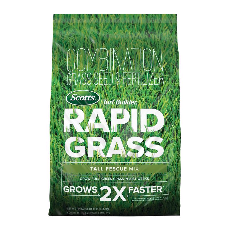 SCOTTS - Scotts Turf Builder Rapid Grass Tall Fescue Grass Sun or Shade Grass Seed and Fertilizer 16 lb