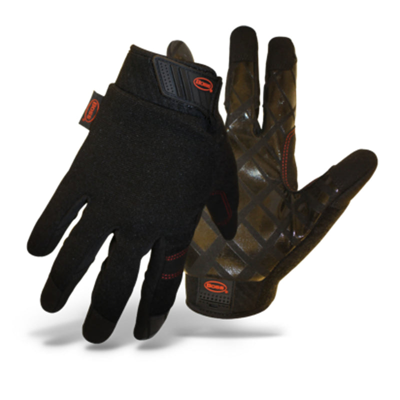 BOSS - Boss Unisex Indoor/Outdoor Diamond Grip Mechanic's Glove Black M 1 pair