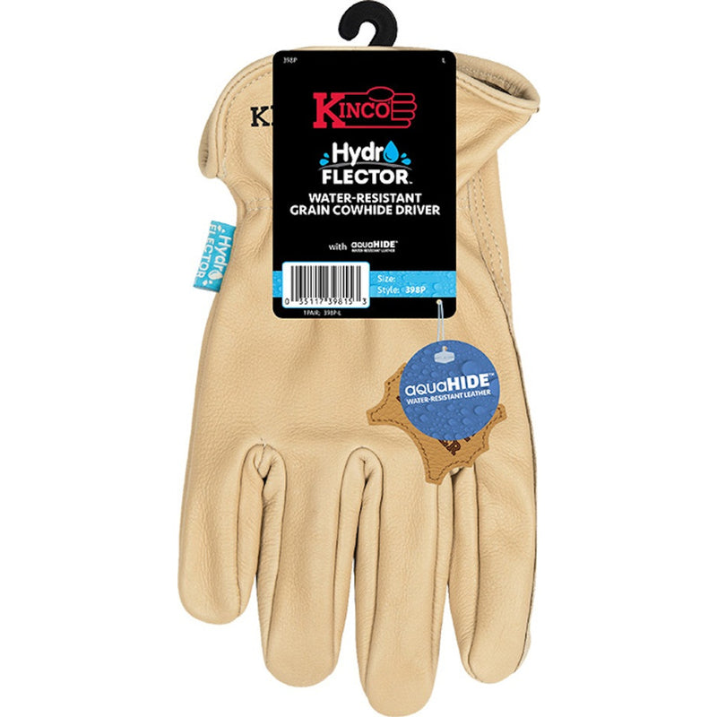 KINCO - Kinco Hydroflector Men's Indoor/Outdoor Premium Grain Driver Gloves Tan L 1 pair