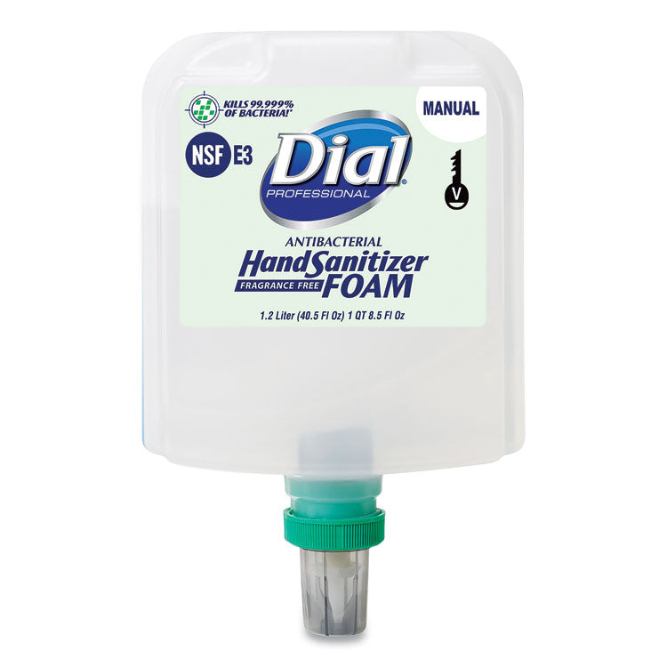 Dial Professional - Antibacterial Foaming Hand Sanitizer Refill for Dial 1700 V Dispenser, Fragrance-Free, 1.2 L, 3/Carton