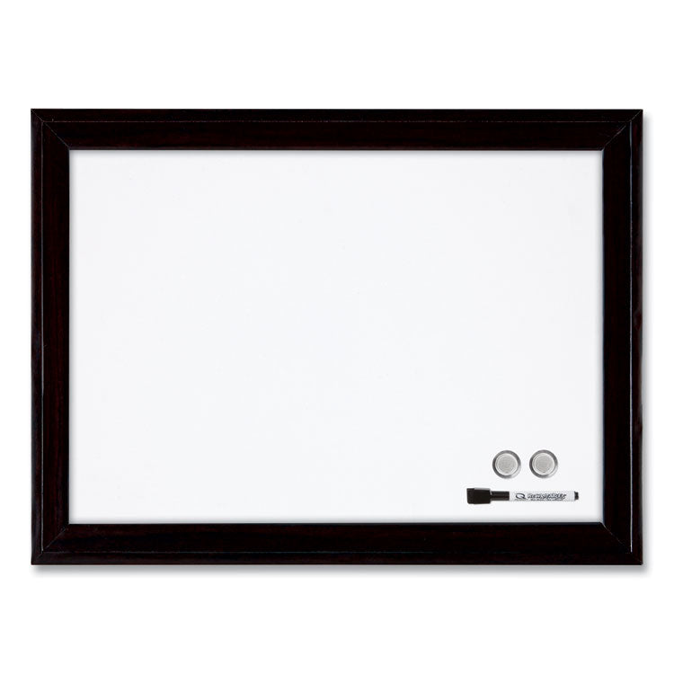 Quartet - Home Decor Magnetic Dry Erase Board, 23 x 17, White Surface, Black Wood Frame