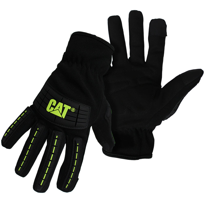 CAT - CAT Men's Indoor/Outdoor High Impact Utility Gloves Black/Green L 1 pair