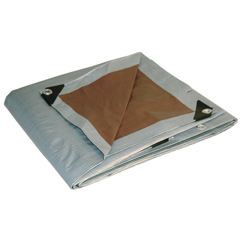 FOREMOST - Foremost Dry Top 26 ft. W X 40 ft. L Heavy Duty Poly Reversible Tarp Brown/Silver