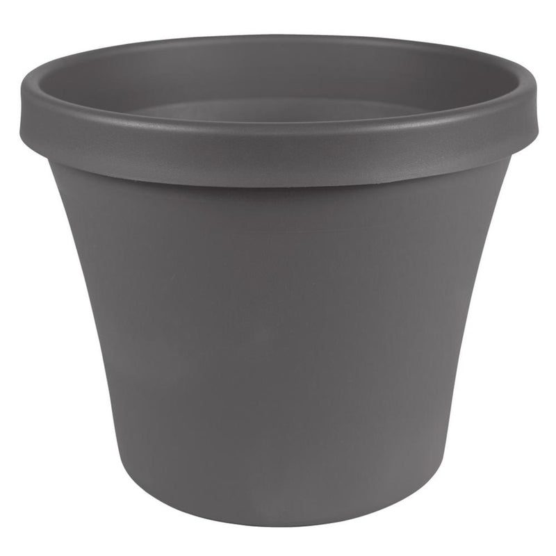 BLOEM - Bloem Terra 20.2 in. H X 24 in. D Plastic Planter Charcoal