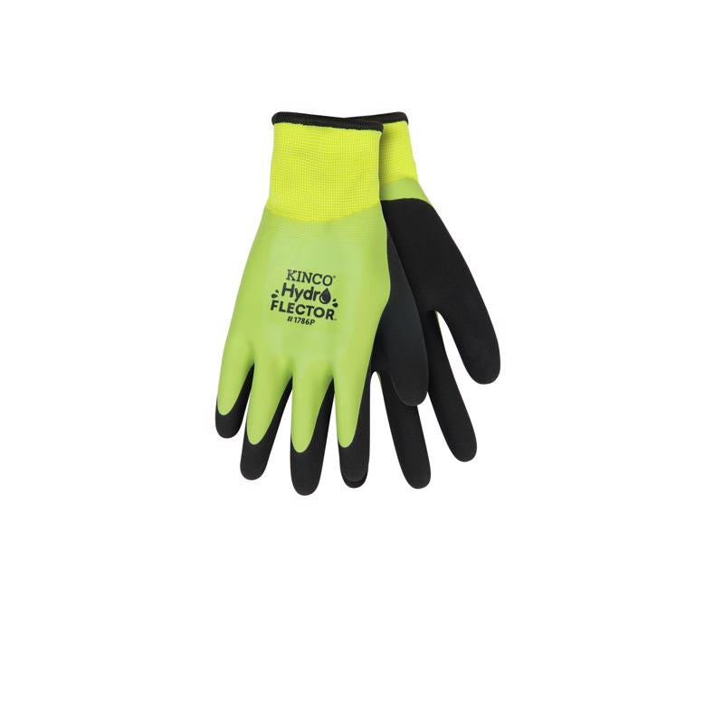 KINCO - Kinco Hydroflector Men's Knit Wrist Cuff Waterproof Gloves Black/Green L 1 pair