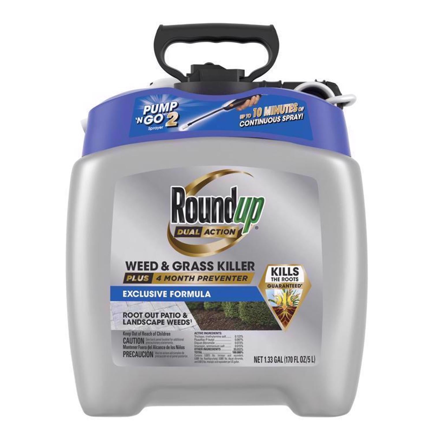 Roundup Weed and Grass Killer RTU Liquid 1.33 gal - Case of 4