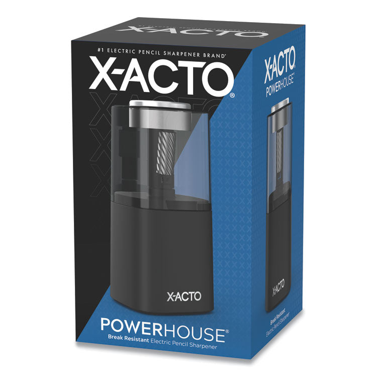 X-ACTO - Model 1799 Powerhouse Office Electric Pencil Sharpener, AC-Powered, 3 x 3 x 7, Black/Silver/Smoke