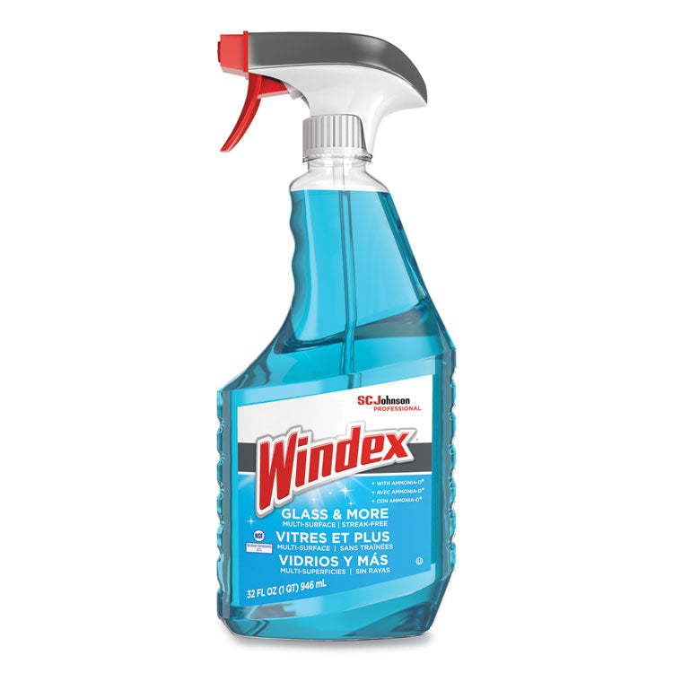 Windex - Ammonia-D Glass Cleaner, Fresh, 32 oz Spray Bottle, 8/Carton