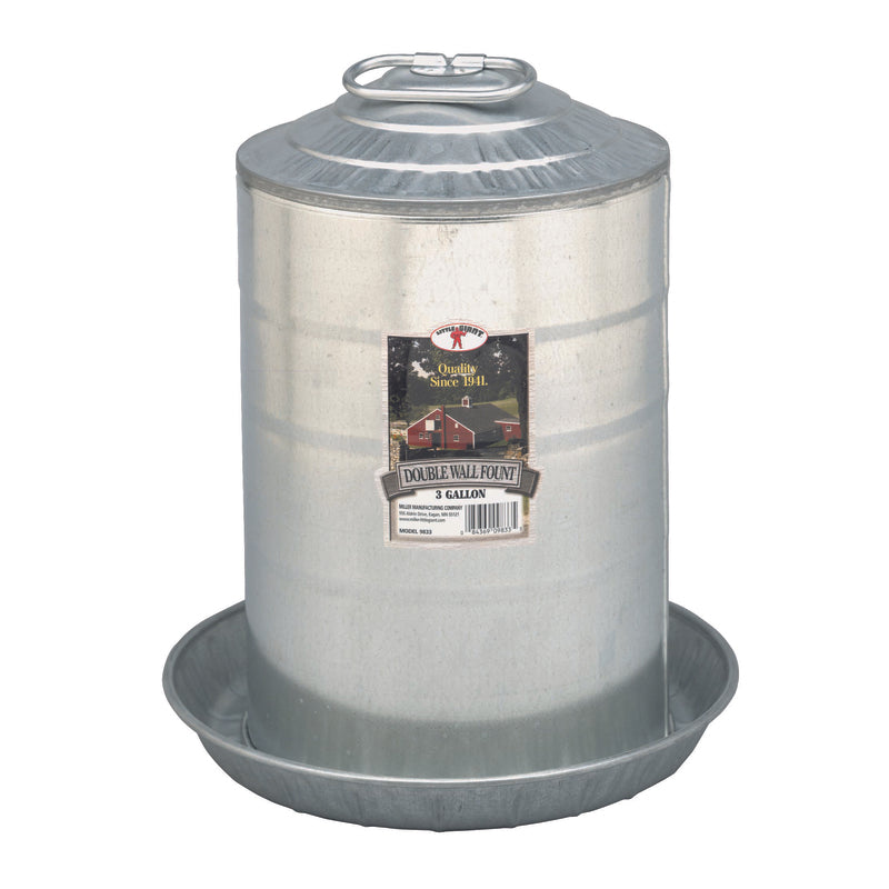 MILLER - Miller Little Giant 3 gal Steel Poultry Waterer