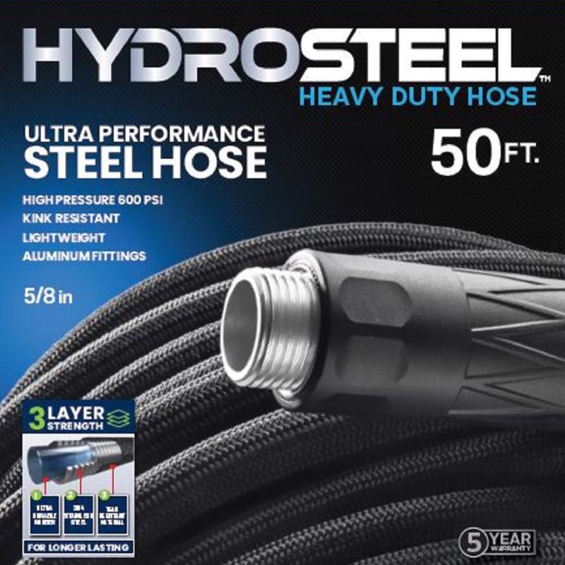 HYDROSTEEL - Hydrosteel 5/8 in. D X 50 ft. L Heavy Duty Garden Hose