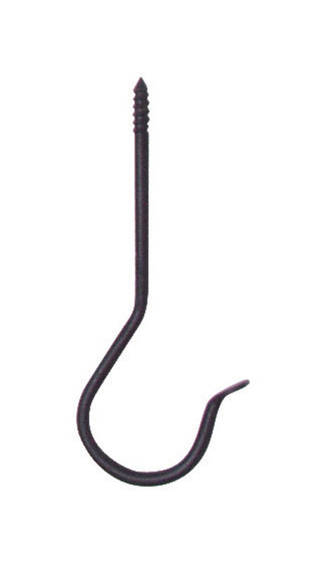 PANACEA - Panacea Black Wrought Iron 6 in. H Threaded J-Hook Plant Hook 1 pk