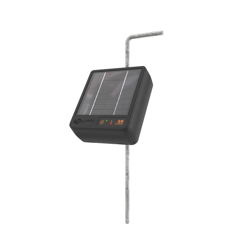 GALLAGHER - Gallagher S6 Solar-Powered Fence Energizer .74 mi. Black