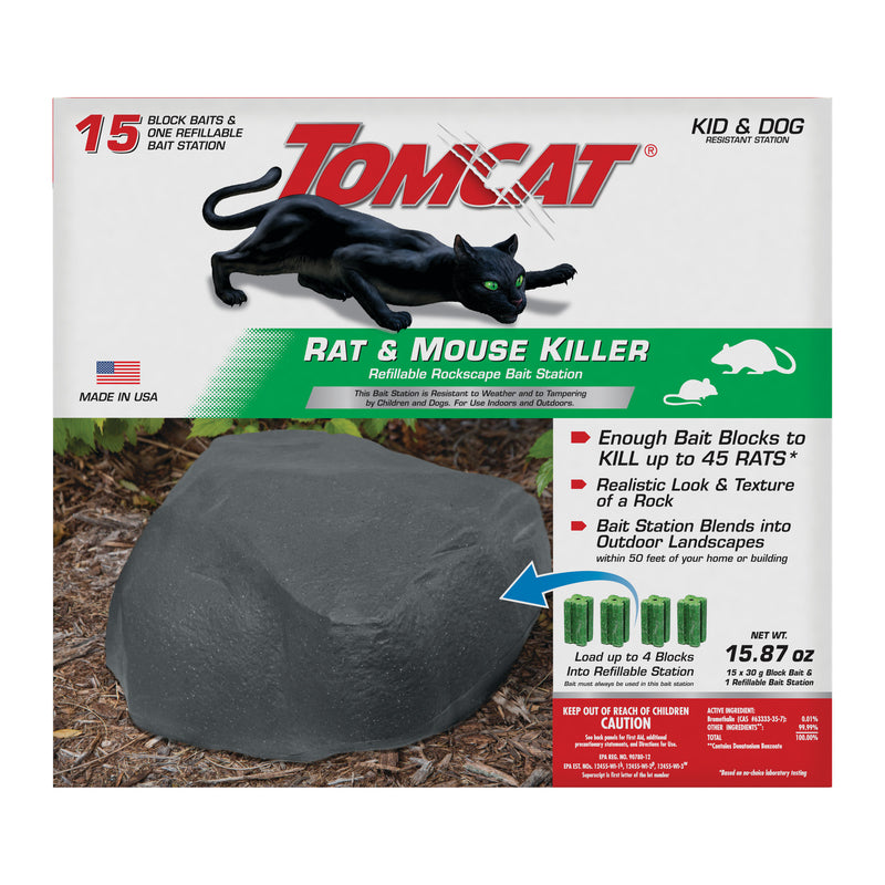 TOMCAT - Tomcat Rockscape Bait Station and Bait Blocks For Mice and Rats 1 pk